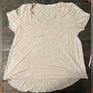 Mod Ref Light Beige Short Sleeve Top Size L